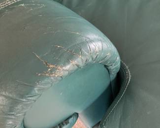 American Home Collection Teal Leather Couch