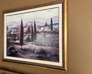 Framed & Matted Lithograph "Italian Countryside" by Sambataro