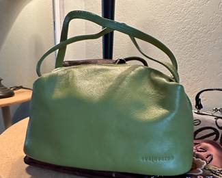 Sue Huston Green Leather Purse - Made in Seattle