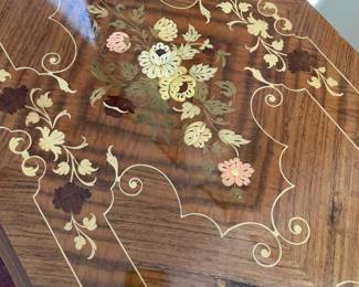 Italian Marquetry Lacquered Drop Leaf Bar Cart