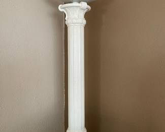 Grecian Column Style White Floor Lamp