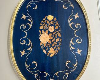 Mid-Century Modern Italian Inlaid Marquetry Serving Tray