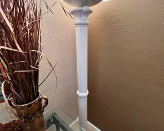 Grecian Column Style White Floor Lamp