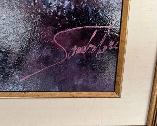 Framed & Matted Lithograph "Italian Countryside" by Sambataro