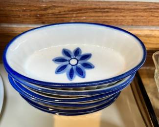 Set of 5 - Viana Do Castelo Portugal Baking Dishes - Hand Painted by Mesquita