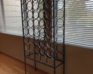 Large Black Metal Freestanding Wine Rack