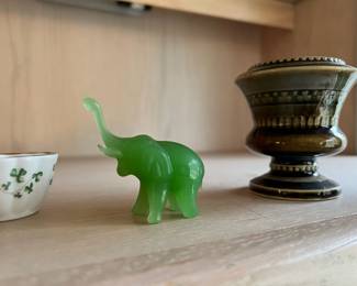 Carved Jade Elephant Figurine