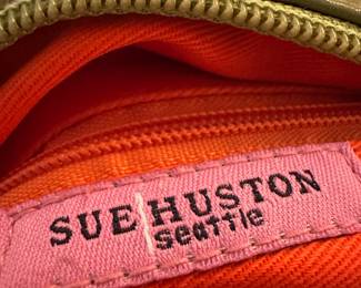 Sue Huston Green Leather Purse - Made in Seattle