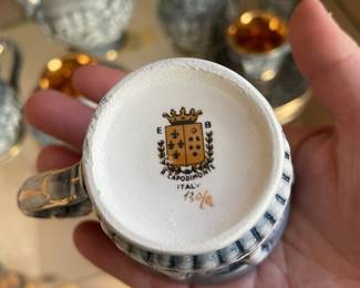 Gilded R.Capodimonte "Cherub & Dragon" Coffee Set