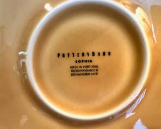 Pottery Barn Dark Yellow Dinner and Salad Plates with Sophia Pattern - Service for 4