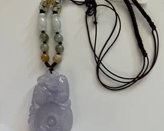 Lavender Jade pendant on cord