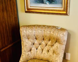 Vintage chair ant floral art