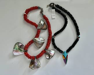 Abalone , Southwest Zuni necklace
