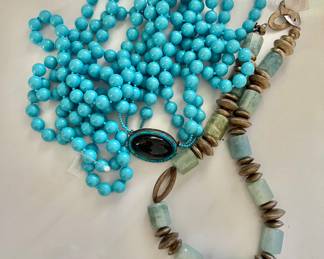 Various beaded necklaces