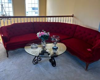 Curved red Diva sofa