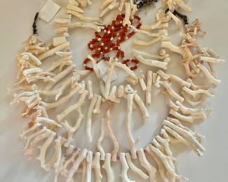 Branch angel skin coral and coral necklaces