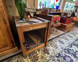 Awesome Antique wooden dog or cat crate! 