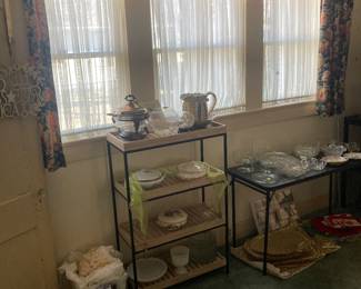 Lovely window coverings in the dining room are for sale