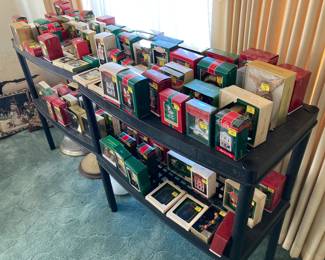 Another view of the hallmark keeps like ornaments from the 1980s in this their original boxes