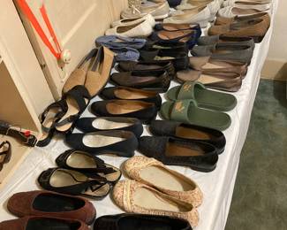 Many upscale, ladies shoes