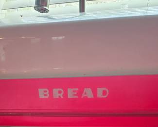 1950's Vintage Lustro Ware Red with White Bread Box