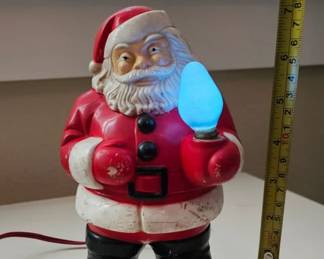 Vintage Royalite Royal Electric Light Up 7” Hard Plastic Santa Claus  Blowmold