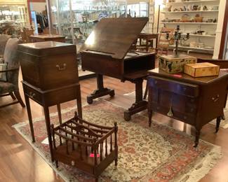 Canterbury, Silver Chest, Writing Desk, Map Table