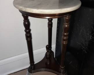 Marble Top Round End Table