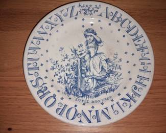 Antique Little Bo Peep Nursey Rhyme Plate With Spelling Error