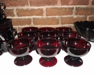 Large Assortment Of Beautiful Cranberry Glass