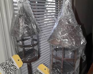 Gothic Style Cast Iron Floor Candle Holders