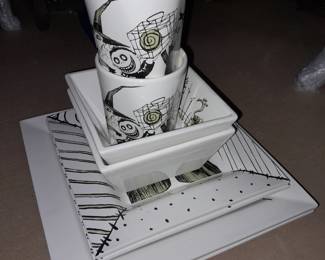 SUPER RARE Nightmare Before Christmas 4 Piece Place Setting From The Walt Disney Gallery (2 Sets Available)