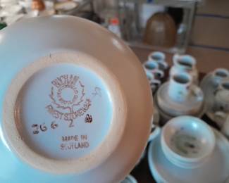 Buchan Thistle Stoneware Pottery Dinnerware Set From Scotland