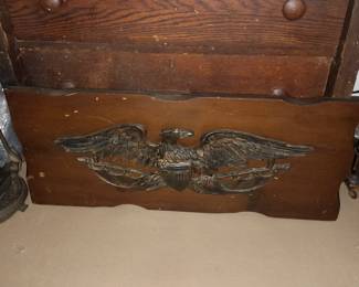 Cast Iron Eagle Wood Wall Hanging
