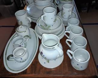 Buchan Thistle Stoneware Pottery Dinnerware Set From Scotland