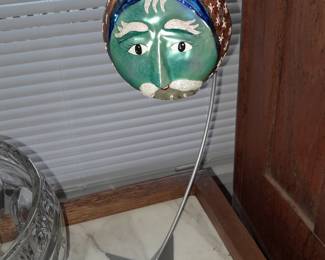 Hand Painted Christmas Ornament Ball On Stand