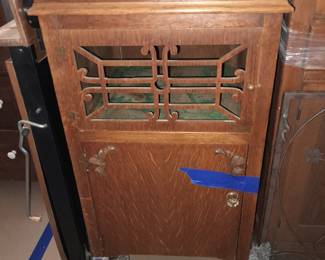 Antique Wooden Cabinet W/ Front Panel