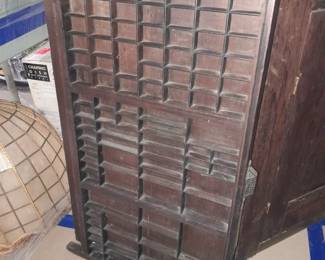 Antique Ink Print Block Stamp Tray