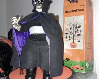 Gemmy Animated Grim Reaper & Halloween Haunted Tree