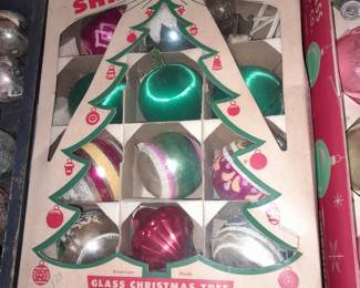 Antique Shiny Brite Christmas Ornaments In The Original Box