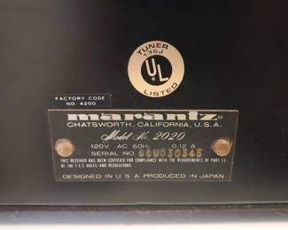 Marantz Model 2020 AM/FM Stereo Tuner
