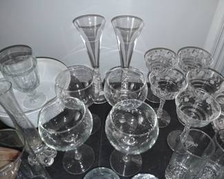 Assorted Clear Drinking Glasses