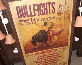 Bullfights Poster Mounted To Board