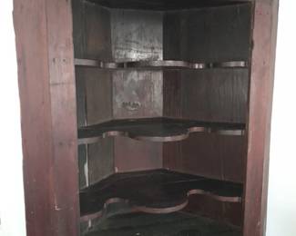 BEAUTIFUL Handmade Antique Wooden Corner Hutch Cabinet W/ Bottom Cabinet
