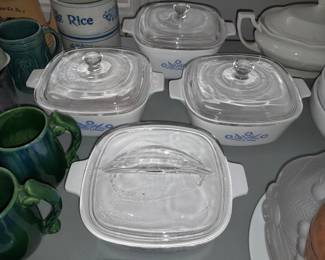 Corningware Handled Bowls W/ Glass Lids