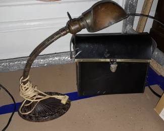 Antique Cast Iron Gooseneck Desk Lamp