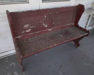 Long Wooden Painted Bench