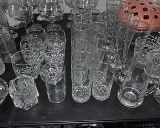 Assorted Clear Drinking Glasses
