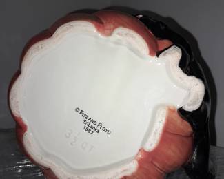 Fitz & Floyd Halloween Black Cat & Pumpkin Oversized Pitcher (1987)