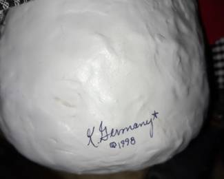 Snowman Figure Decor Signed "k. Germany 1998"